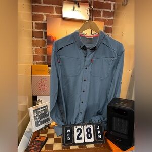 MLF MAJOR LEAGUE FISHING VENTED LONG SLEEVE SHIRT BLUE MENS